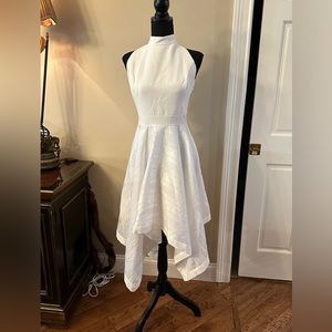 Ted Baker White Tissue Hem Halter Dress US 12 14 (ted baker sz4) white party